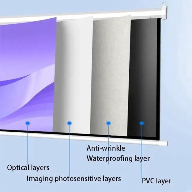 Alt view image 2 of 7 - Retractable Projector Screen Wall Mount Projection Screen HD Movie Screen Portable Projector Curtain, Easy to Roll Up, Easy to Carry(72inch(183cm))