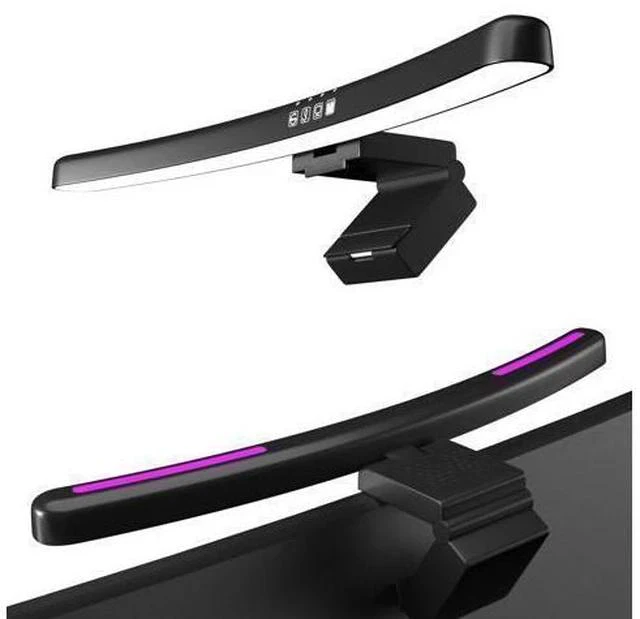 Main image of Geisofu Monitor Light Bar Curved with RGB Backlight,Computer Screen Lamp for Eye Caring,Dual Light Source with Touch Control Timed Computer Light Bar,Gaming Accessories for Home Office Game