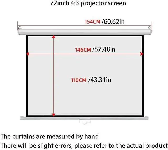 Alt view image 6 of 7 - Retractable Projector Screen Wall Mount Projection Screen HD Movie Screen Portable Projector Curtain, Easy to Roll Up, Easy to Carry(72inch(183cm))