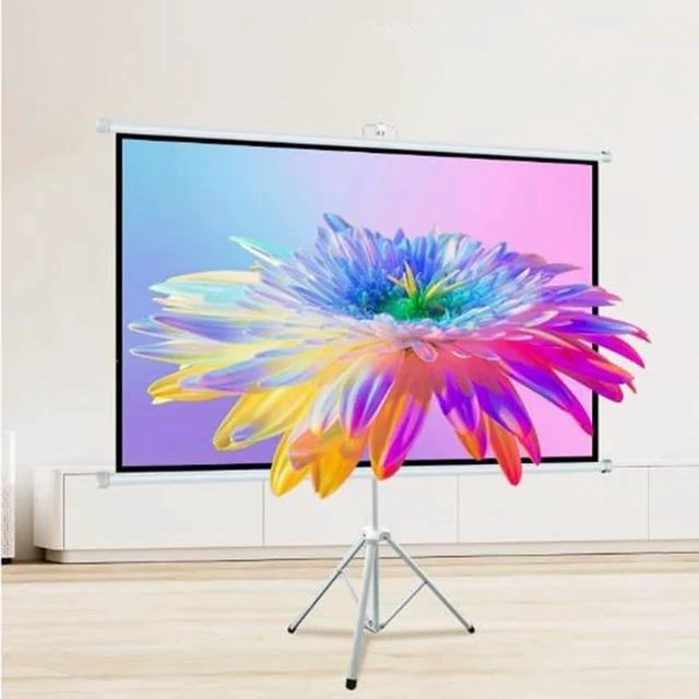Main image of Projector Screen Tripod Stand 16:9/4:3 4K Movie Screen Wall/Ceiling Mount Portable Foldable Anti-Crease Projector Screen Adjustable Screen Height