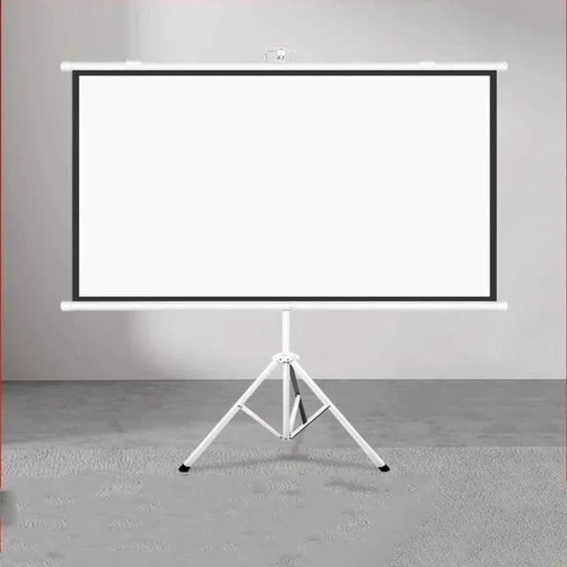 Alt view image 2 of 7 - Projector Screen Tripod Stand 16:9/4:3 4K Movie Screen Wall/Ceiling Mount Portable Foldable Anti-Crease Projector Screen Adjustable Screen Height