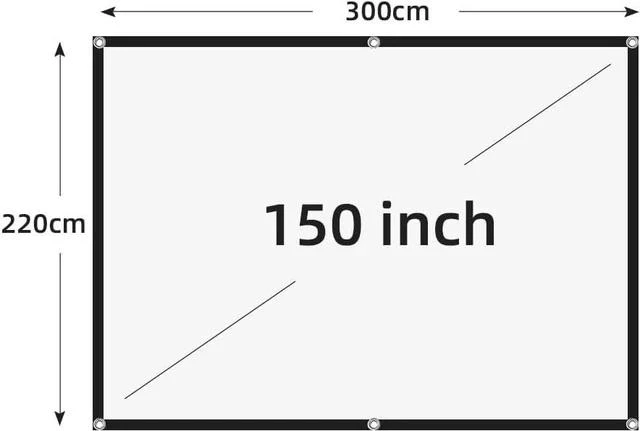 Alt view image 2 of 7 - Projector Screen Screen Foldable 4:3 Scale Portable High-Density Projector Screen Outdoors Home and Office Projection Curtain Smart Home(150 inch)