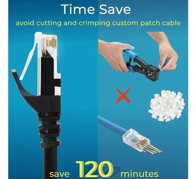 Alt view image 3 of 7 - Patch Cables Cat6 0.5ft 24 Pack,Ethernet Patch Cable 10G, Cat 6 Patch Cable for Patch Panel to Switch, Flexiable Cat 6 Ethernet Cable with Gold Plated Black