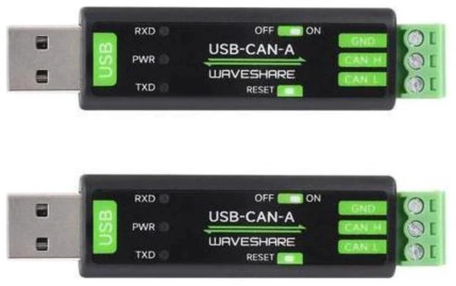 Main image of 2PCS Waveshare USB to CAN Adapter Model A, STM32 Chip Solution, Multiple Working Modes, Multi-System Compatible