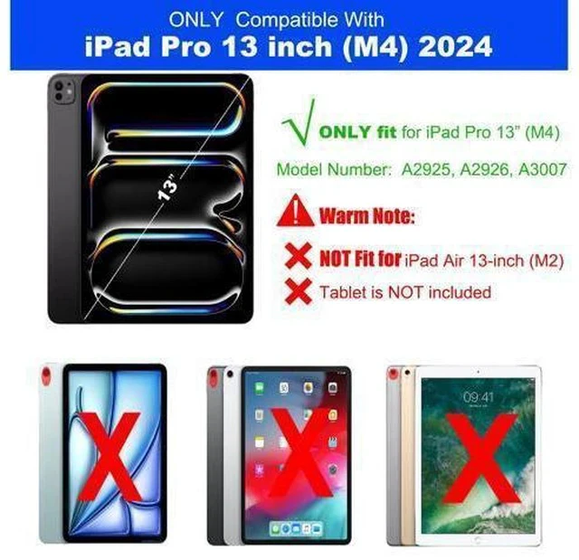 Alt view image 2 of 7 - for 2024 iPad Pro 13-inch (M4) Case with Keyboard - 7 Color Backlit Detachable Tablet Keyboard Cover with Touchpad - 13" iPad Pro (M4, 2024) Magnetic Keyboard Case with Pencil Holder & Kickstand Black