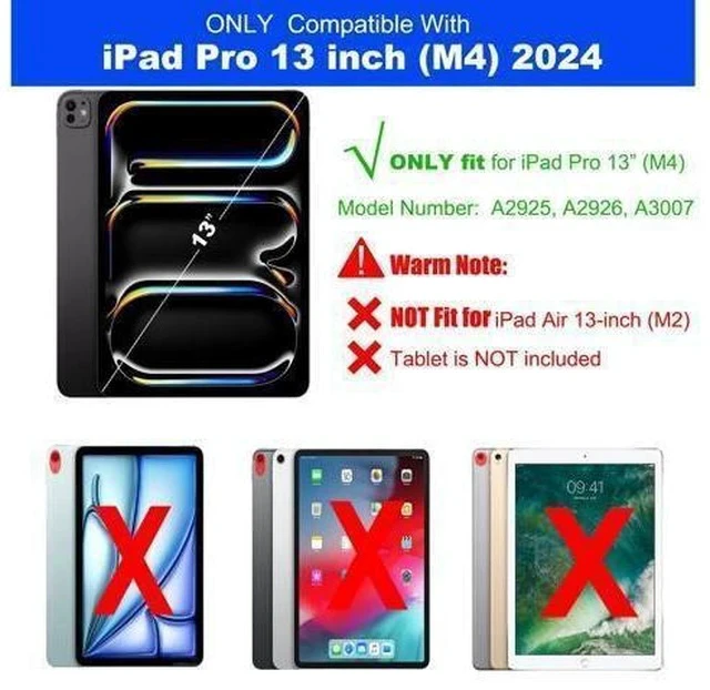 Alt view image 7 of 7 - for 2024 iPad Pro 13-inch (M4) Case with Keyboard - 7 Color Backlit Detachable Tablet Keyboard Cover with Touchpad - 13" iPad Pro (M4, 2024) Magnetic Keyboard Case with Pencil Holder & Kickstand Black