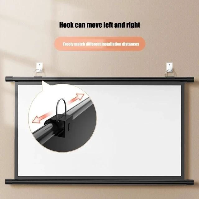 Alt view image 2 of 7 - Projector Screen 60 Inch Portable Folding Projection Screen, 4k HD Home Theater Cinema Movie Screen, 16:9 4:3, Compatible with Projector(16:9,72inch)