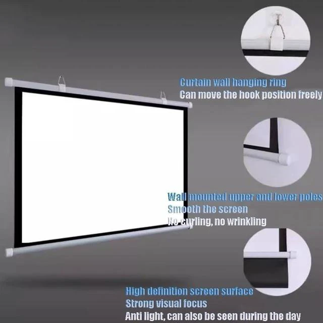 Alt view image 4 of 7 - Projector Screen 60 Inch Portable Folding Projection Screen, 4k HD Home Theater Cinema Movie Screen, 16:9 4:3, Compatible with Projector(16:9,72inch)