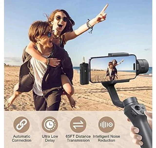 Alt view image 4 of 7 - Wireless Lavalier Microphone for iPhone - Android Phone/Camera/Computer/Laptop, Professional Dual Lapel Mic with USB-C/3.5mm/USB Plug for Video Recording, Vlog, YouTube, TikTok