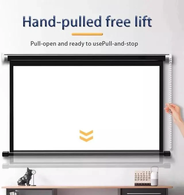 Alt view image 5 of 6 - 16:9 Projection Screen Manual Projector Screen 60 Inch 72 Inch HD Portable Movie Projector Screen for Home Theater Office, Easy Setup(72in16:9)