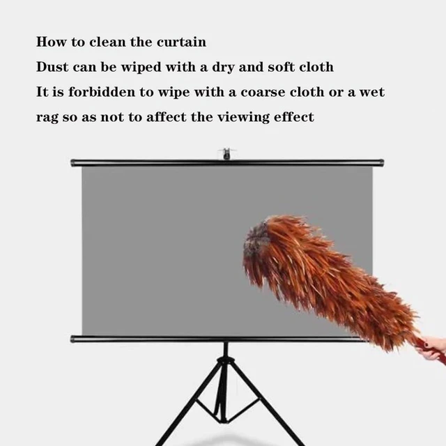 Alt view image 5 of 7 - Projector Screen with Tripod Stand 60 Inch 16:9 4K Projector Screen Portable Anti-Crease Projection Screen for Movie Home Theater Office Classroom