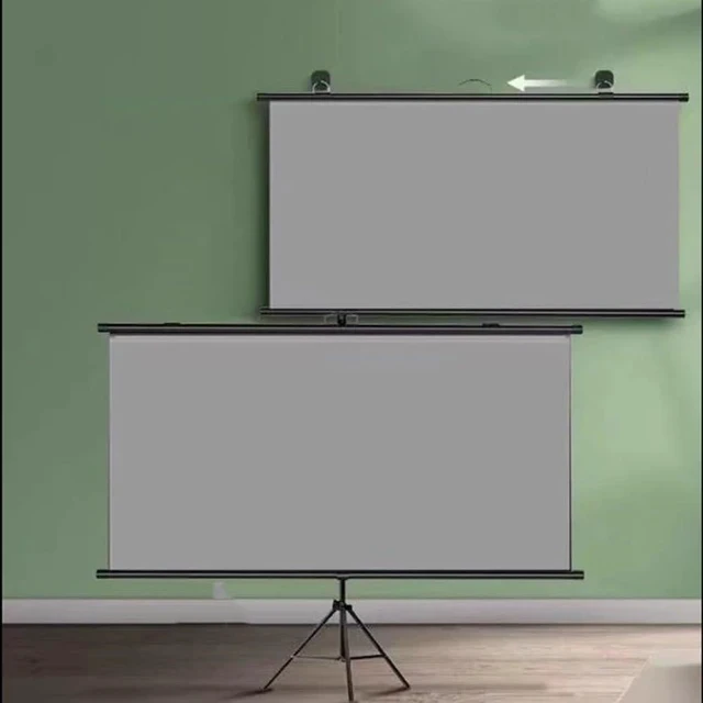Alt view image 6 of 7 - Projector Screen with Tripod Stand 60 Inch 16:9 4K Projector Screen Portable Anti-Crease Projection Screen for Movie Home Theater Office Classroom