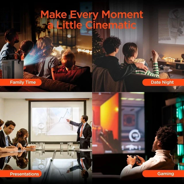Alt view image 7 of 7 - HyperGear Mini Portable Projector with Wifi & Bluetooth, 5W Speaker, 30-200 Inch Picture, Movies, Games & Streaming, 1280 x 720p HD Resolution Brightness of 160 ANSI Lumens