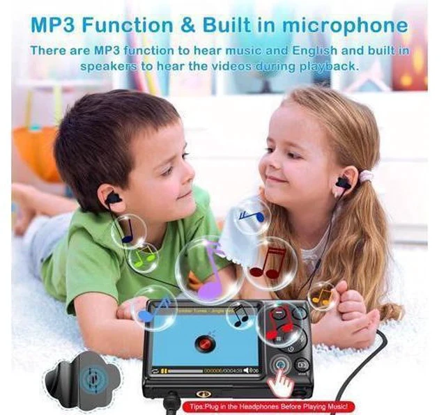 Alt view image 4 of 7 - Digital Camera, 4K Kids Camera for Photography, 64MP MP3 Player Compact Video Camera 18X Digital Zoom Vlogging Camera for YouTube, Auto Focus Point and Shoot Digital Cameras Gift for Students Teens