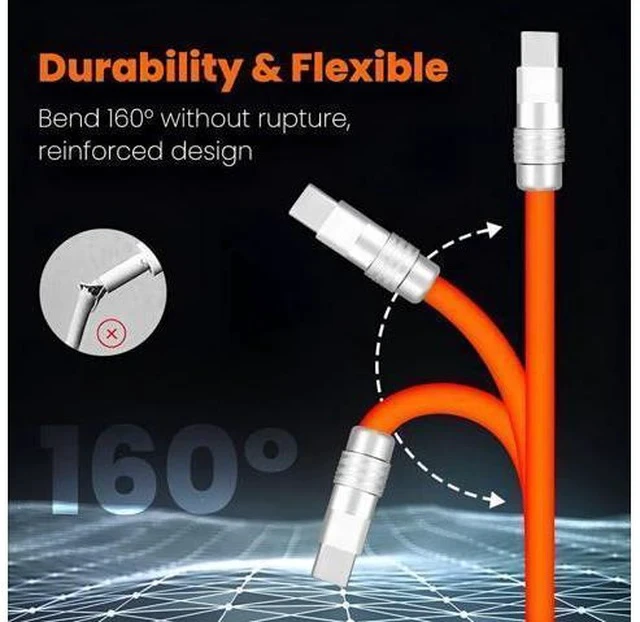 Alt view image 2 of 7 - GentsStride Chubby 3.0 Extra Long Fast Charging Cable Durable USB Type-C Cables USB C to A Quick Charger Cord Ultra-Thick Silicone Charger, Sky Blue, Type-C to Type-C, 19.6 FT