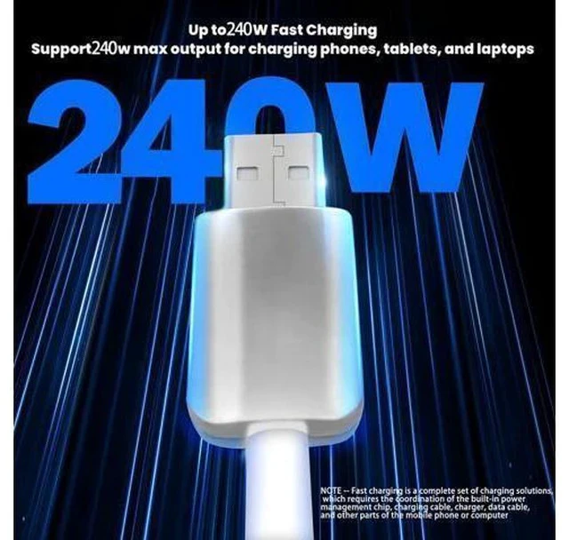 Alt view image 3 of 7 - GentsStride Chubby 3.0 Extra Long Fast Charging Cable Durable USB Type-C Cables USB C to A Quick Charger Cord Ultra-Thick Silicone Charger, Sky Blue, Type-C to Type-C, 19.6 FT