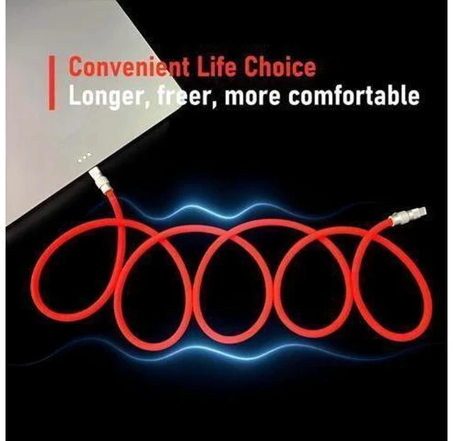 Alt view image 5 of 7 - GentsStride Chubby 3.0 Extra Long Fast Charging Cable Durable USB Type-C Cables USB C to A Quick Charger Cord Ultra-Thick Silicone Charger, Sky Blue, Type-C to Type-C, 19.6 FT