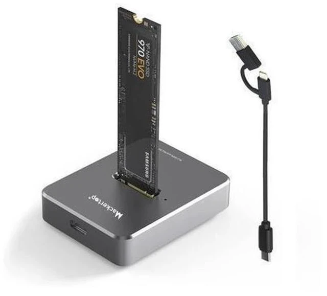 Main image of M.2 NVMe & SATA to USB C Docking Station, Aluminum Alloy M.2 SSD to USB A C Reader Adapter for 2280 2260 2242 2230 Enclosure, Fits Both M.2 (M Key, B+M Key) NVMe and SATA NGFF SSDs
