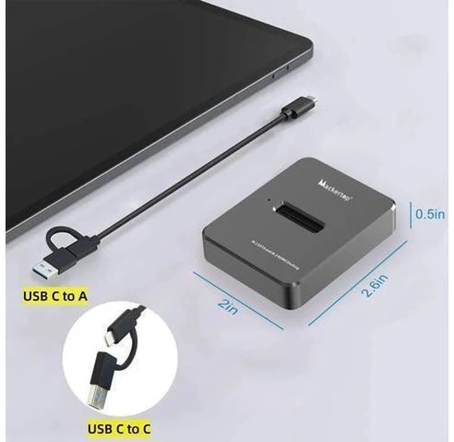Alt view image 3 of 5 - M.2 NVMe & SATA to USB C Docking Station, Aluminum Alloy M.2 SSD to USB A C Reader Adapter for 2280 2260 2242 2230 Enclosure, Fits Both M.2 (M Key, B+M Key) NVMe and SATA NGFF SSDs