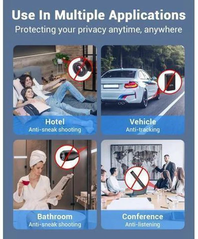 Alt view image 6 of 7 - Hidden Camera Detectors,2025 New Camera Finder, Bug Detector, 5 Levels Sensitivity,4 Professional Modes for Bathroom,Office,Car,Hotel,Airbnb