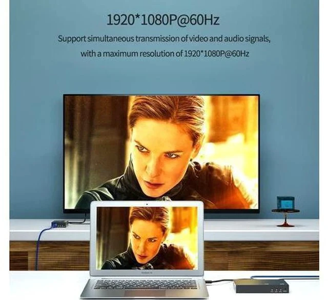 Alt view image 6 of 7 - 4K HDMI Extender, Ultra HD 4K@60Hz Over Cat5e/6 Up to 200ft/60m, Extended Audio and Video, Supports Loop Out, IR, HDCP 2.2/1.4 YUV 444