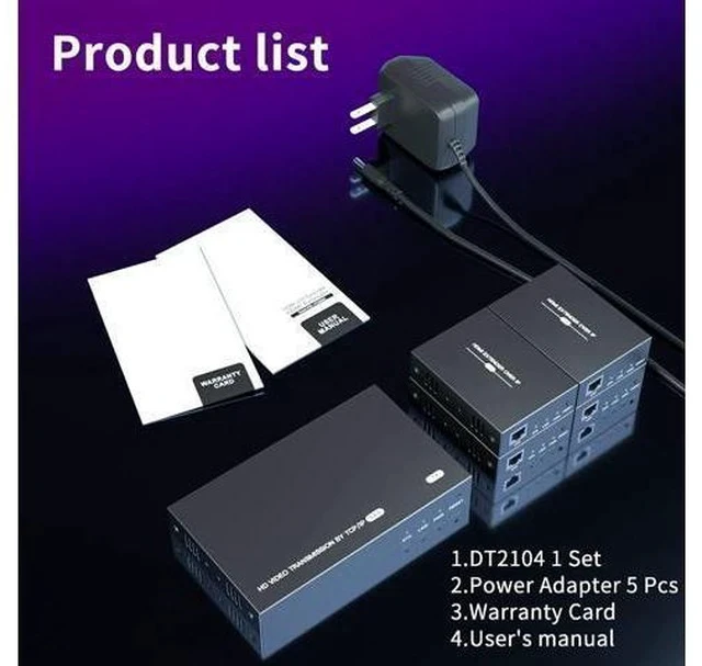 Alt view image 7 of 7 - 4K HDMI Extender, Ultra HD 4K@60Hz Over Cat5e/6 Up to 200ft/60m, Extended Audio and Video, Supports Loop Out, IR, HDCP 2.2/1.4 YUV 444