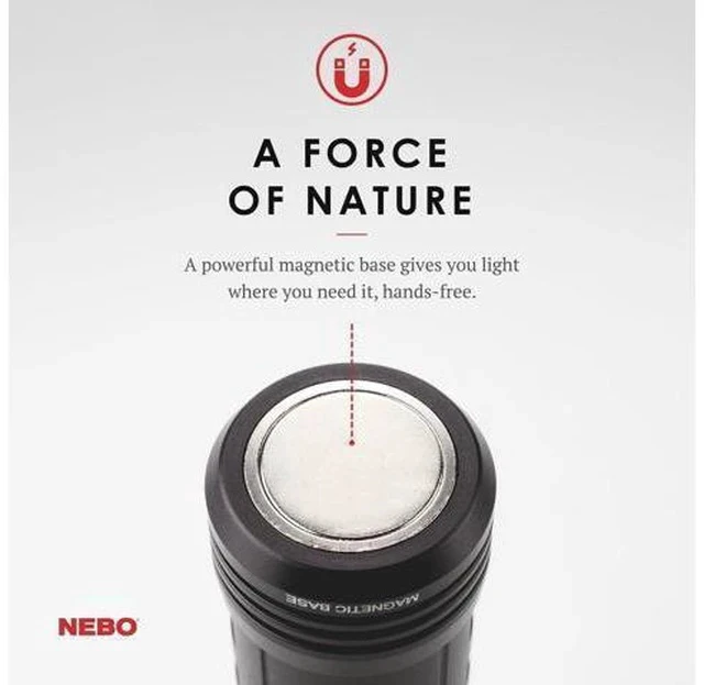 Alt view image 6 of 6 - NEBO SLYDE+ Tactical LED Flashlight, Powerful 400-Lumen Bright Camping Flashlight with Slide-To-Reveal Work Light, Red Hazard Light & Magnetic Base