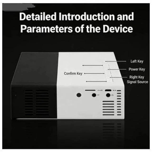 Alt view image 2 of 7 - New YG300 projector - Home-use LED mini micro entertainment portable 1080p high-definition projector Black and White