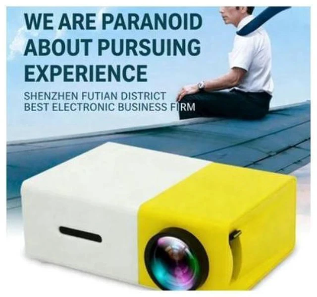 Alt view image 3 of 7 - New YG300 projector - Home-use LED mini micro entertainment portable 1080p high-definition projector Black and White