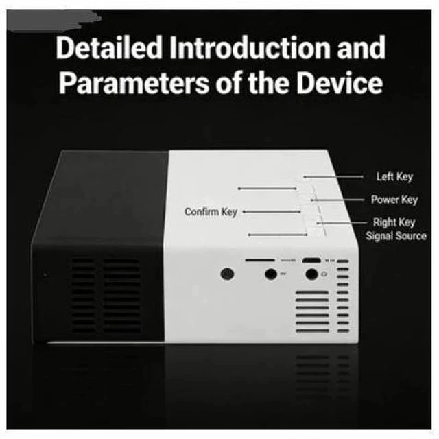 Alt view image 6 of 7 - New YG300 projector - Home-use LED mini micro entertainment portable 1080p high-definition projector Black and White