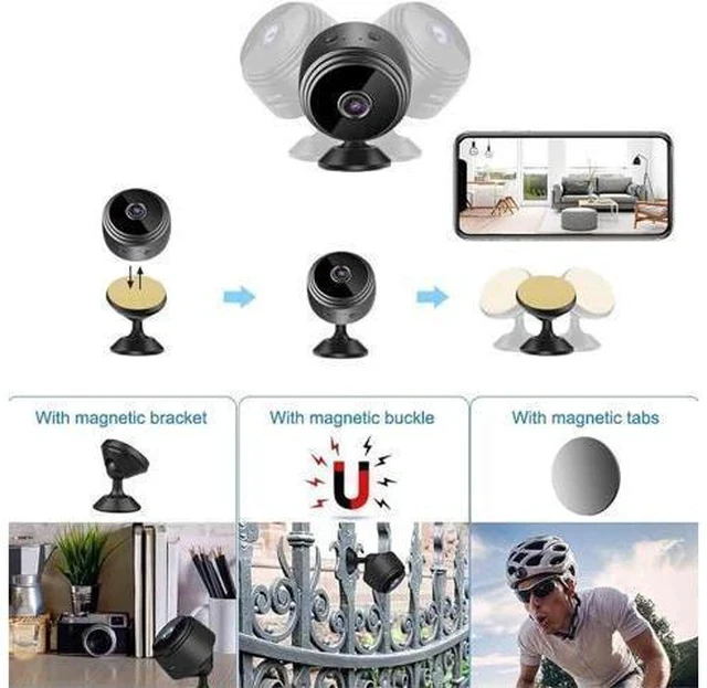 Alt view image 2 of 7 - Vista Focus Magnetic Mini Security Camera, 2024 New Vistafocus Security Camera 360, Mini Camera Wireless WiFi, Mini 1080p HD Wireless Magnetic Security Camera (4pcs)