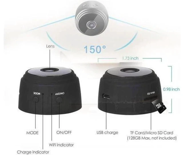 Alt view image 6 of 7 - Vista Focus Magnetic Mini Security Camera, 2024 New Vistafocus Security Camera 360, Mini Camera Wireless WiFi, Mini 1080p HD Wireless Magnetic Security Camera (4pcs)
