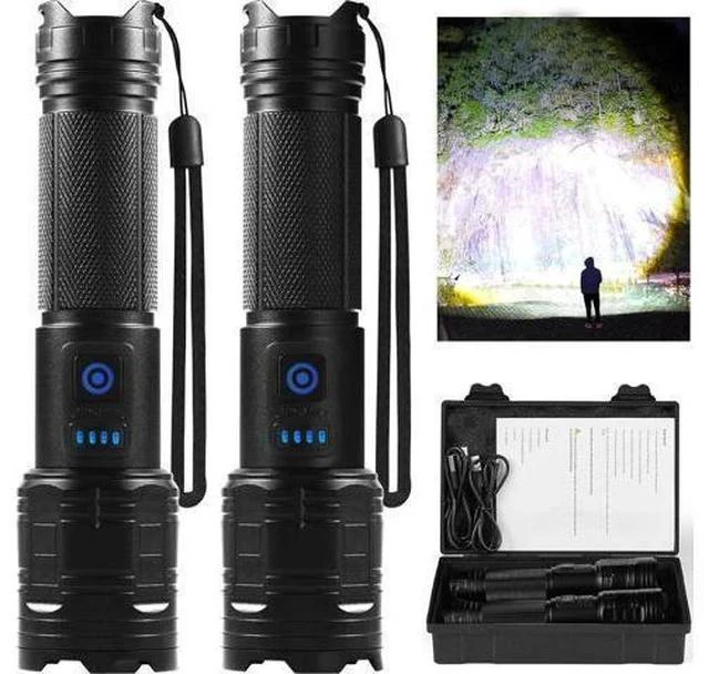 Main image of Rechargeable Flashlights 990 000 High Lumen 2 Pack Super Bright LED Flashlight with 5 Modes High Powered Flash Light for Home Camping Outdoor