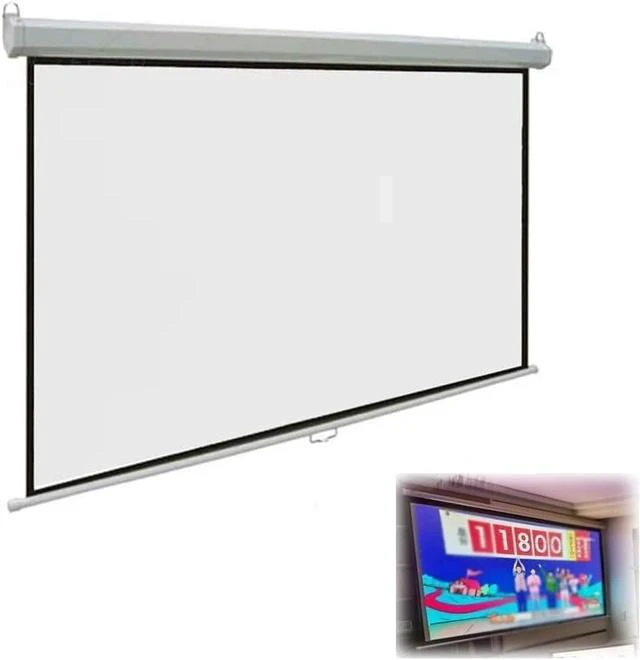 Main image of 60in 72in Manual Projector Screen with Auto Lock Retractable Projector Curtain Ceiling Wall Mount Projection Screen 4K HD Portable Screen(60inch(4:3))