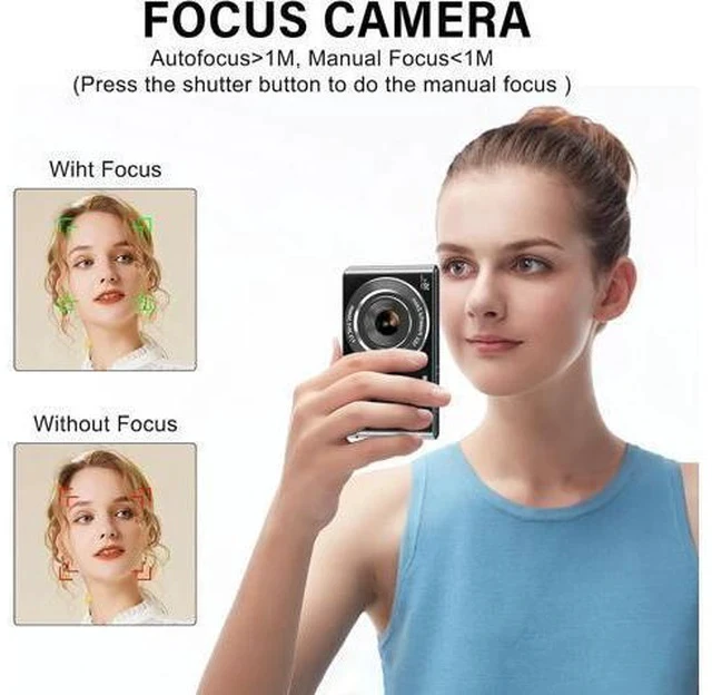Alt view image 4 of 7 - Digital Camera Cheap, UIKICON 4K 44MP Kids Camera with 32GB SD Card, 2.4 Inch Point and Shoot Camera with 16X Digital Zoom, Compact Camera for Kids Teens Boys Girls Adults Seniors(X3-Black1)