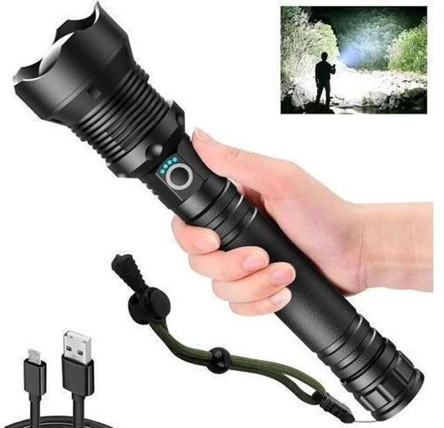 Main image of Rechargeable LED Flashlights, 100000 High Lumens Super Bright Flashlights with 3 Modes Waterproof Zoomable Flash Light for Outdoor Emergency