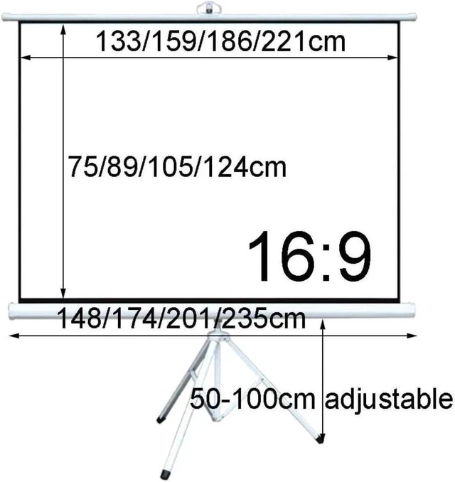 Alt view image 4 of 7 - Projector Screen,Home Mobile Portable Projector Screen, Simple Floor-to-Ceiling Manual Pull-Down Screen Without Perforation Screen with Bracket