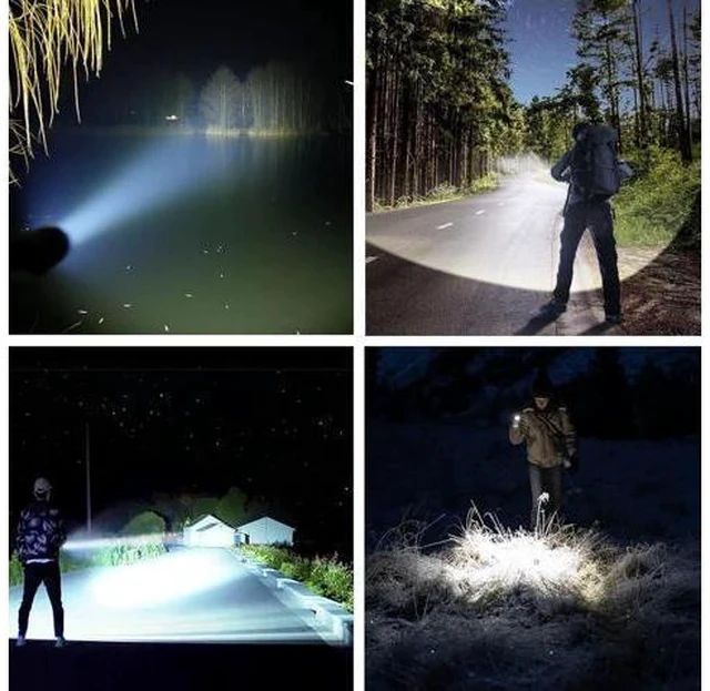 Alt view image 6 of 6 - Rechargeable LED Flashlights, 100000 High Lumens Super Bright Flashlights with 3 Modes Waterproof Zoomable Flash Light for Outdoor Emergency