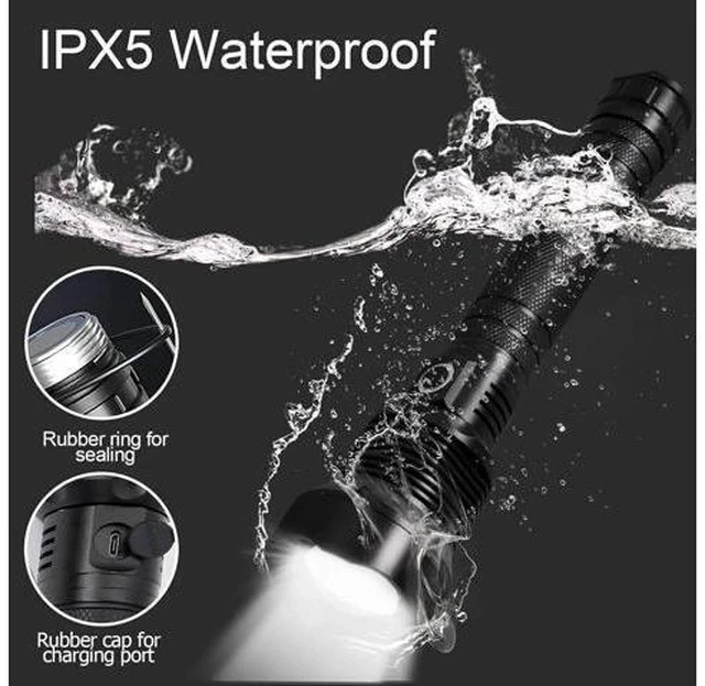 Alt view image 5 of 6 - Rechargeable LED Flashlights, 100000 High Lumens Super Bright Flashlights with 3 Modes Waterproof Zoomable Flash Light for Outdoor Emergency