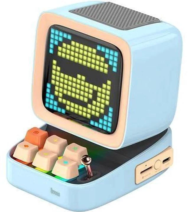 Main image of Divoom Ditoo Retro Pixel Art Game Bluetooth Speaker with 16X16 LED App Controlled Front Screen (Blue) \u2026