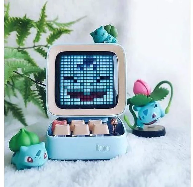 Alt view image 5 of 6 - Divoom Ditoo Retro Pixel Art Game Bluetooth Speaker with 16X16 LED App Controlled Front Screen (Blue) \u2026