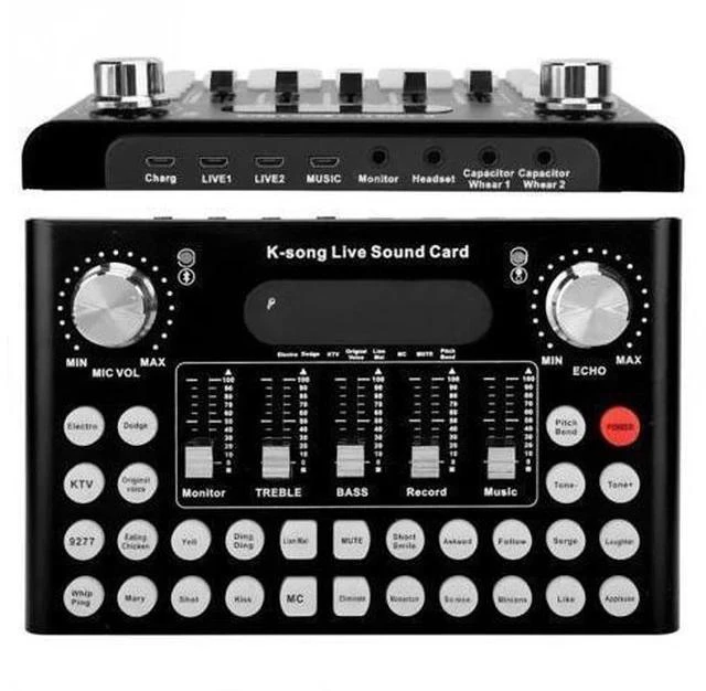 Main image of External Sound Card Audio Interface DJ Sound Mixer for Computer Bluetooth Voice Changer Podcast Sound Mixing Console