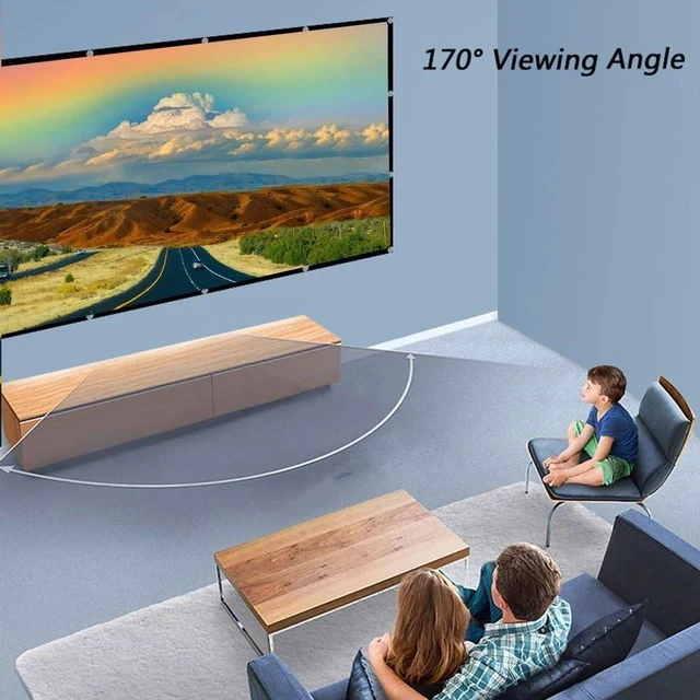Alt view image 5 of 7 - Projector Screen 72-300inch, Portable Foldable Anti-Crease Projector Movie Screen 16:9 HD for Home Theater Indoor Outdoor(200 inch)