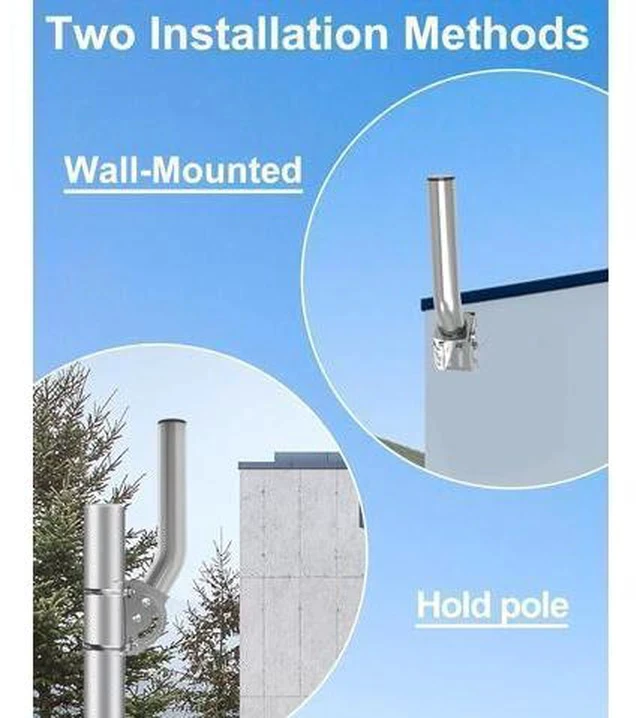 Alt view image 4 of 7 - Wireless Bridge Mount Bracket, 12'' J Mounting Pole & Wall Installation Light Weight Mount Bracket for Wireless Bridges, Outdoor TV Antennas, WiFi Extender, Weather Station, Starlink Mini