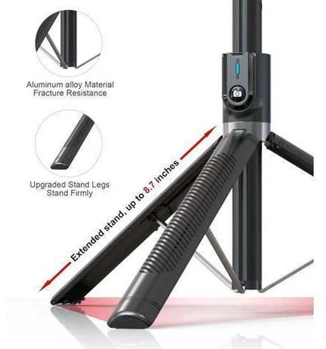 Alt view image 5 of 7 - Selfie Stick Phone Tripod with Remote and LED Fill Lights - ASHINER 70 inch Heigh Cell Phone Holder for Travel, Vlogging, Live Streaming Video and Photos,Phone Stand Compatible with iPhone and Android