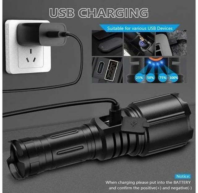 Alt view image 5 of 7 - Flashlights High Lumens Rechargeable, 2 Pack Flash Light 990000 Lumen Super Bright Led Flashlight with ATTERY, 5 Modes, IPX6 Waterproof