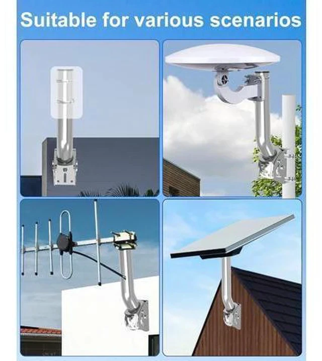 Alt view image 7 of 7 - Wireless Bridge Mount Bracket, 12'' J Mounting Pole & Wall Installation Light Weight Mount Bracket for Wireless Bridges, Outdoor TV Antennas, WiFi Extender, Weather Station, Starlink Mini