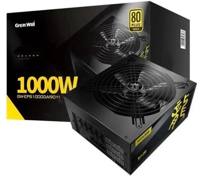 Main image of Great Wall GW1000 80 Plus Gold Fully Modular 1000W Power Supply, 140mm Ball Bearings Fan,The Air Volume Is Large And Mute, 150mm ATX Power - Black