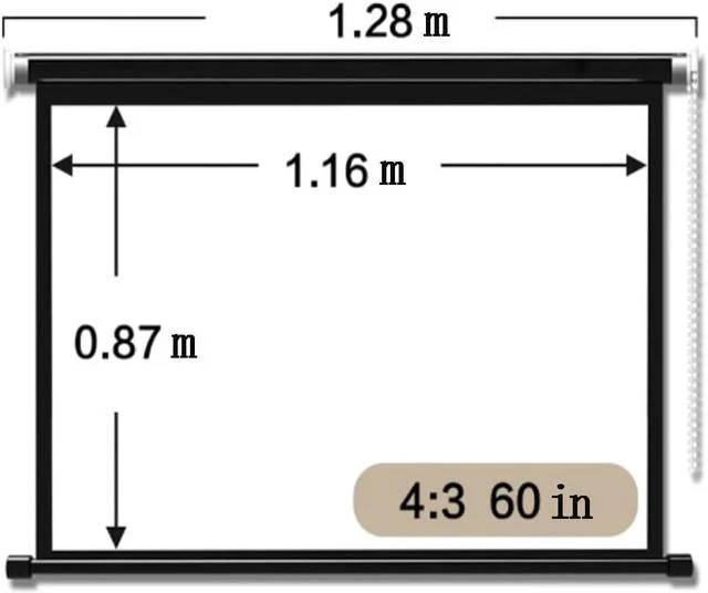 Alt view image 7 of 7 - Manual Pull Down Projector Screen 60" 72" Home Theater Projection Screen Ceiling Wall Mount Projection Screen Outdoor Movie Screen(60inch(4:3))