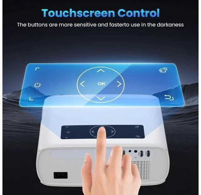 Alt view image 2 of 7 - Mini Projector Bluetooth, Fully Sealed Portable Projector, 75% Zoom & Low Noise, Movie Projector for Phone/Laptop/Stick/HDMI/USB-Gray 15000 LUX